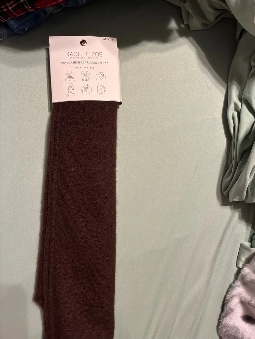 Rachel Zoe 100% cashmere triangle wrap 68” x 26”